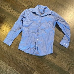 Michael Kors Blue and White Dress Shirt 14 EUC